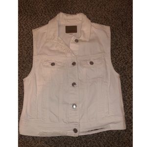 White jean vest